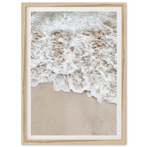 Framed Beach Sand Fine Art Print | Muted Coastal Photography, Ocean Decor