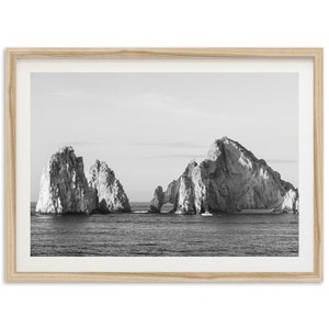 Fine Art Cabo Ocean Print -  Baja California Black and White Beach House Framed Fine Art Photography Wall Decor