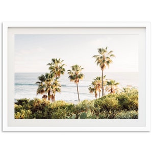 Fine Art Ocean Wall Art Photography Print - California Palm Trees Beach Surf Photography Framed Fine Art Coastal Home Decor