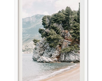 Fine Art Photography Print - Mediterranean Sea Montenegro Coastal Beach Travel Framed Print Home Wall Decor