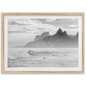 Fine Art Surf Print -  Black and White Brazil Ocean Beach House Framed Photography Wall Decor