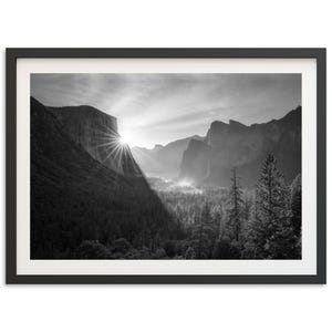 Fine Art Yosemite Print - Framed Black and White Photography, California National Parks Print, Mountain Cabin Wall Decor