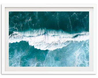 Fine Art Ocean Photography Print - Aerial Wave Beach Wall Art Landscape Framed Fine Art Photography Home Decor