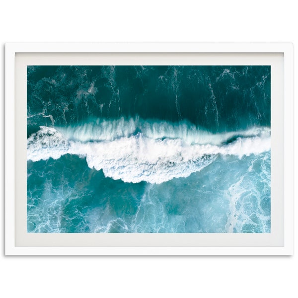 Fine Art Ocean Photography Print - Aerial Wave Beach Wall Art Landscape Framed Fine Art Photography Home Decor