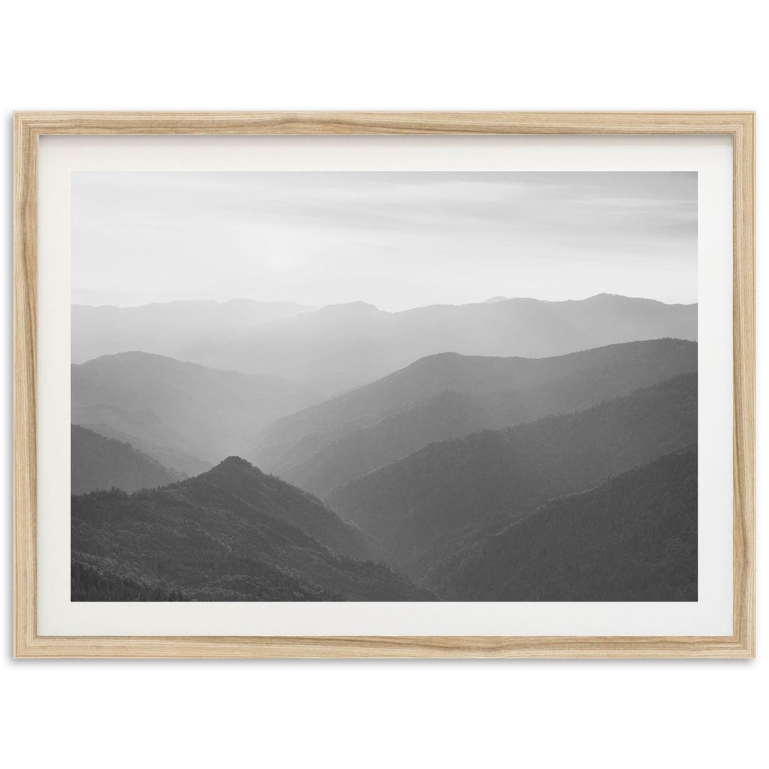 Framed Black and White Mountain Photography Print | California ...