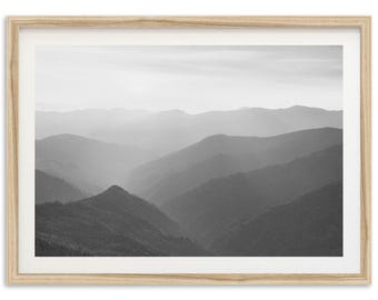 Framed Black and White Mountain Photography Print | California Landscape Art