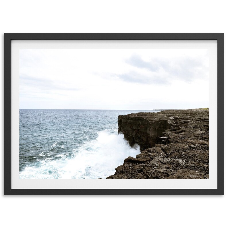 Fine Art Pacific Ocean Print Hawaii Volcanoes National Park Framed Fine Art Photography Beach Home Wall Decor image 2