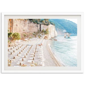 Fine Art Photography Print - Framed Italy Coastal Beach Photography, Coastal Wall Decor, Umbrellas Beach Print