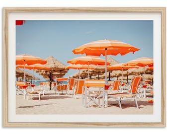 Framed Miami Beach Photography Print | Coastal Umbrellas Wall Art