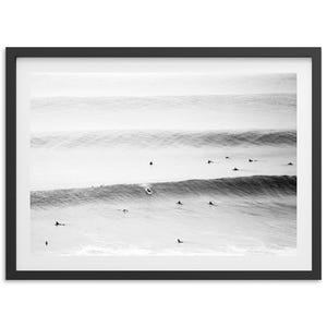 Framed Black and White Surf Photography Print | Beach House Wall Decor, Fine Art