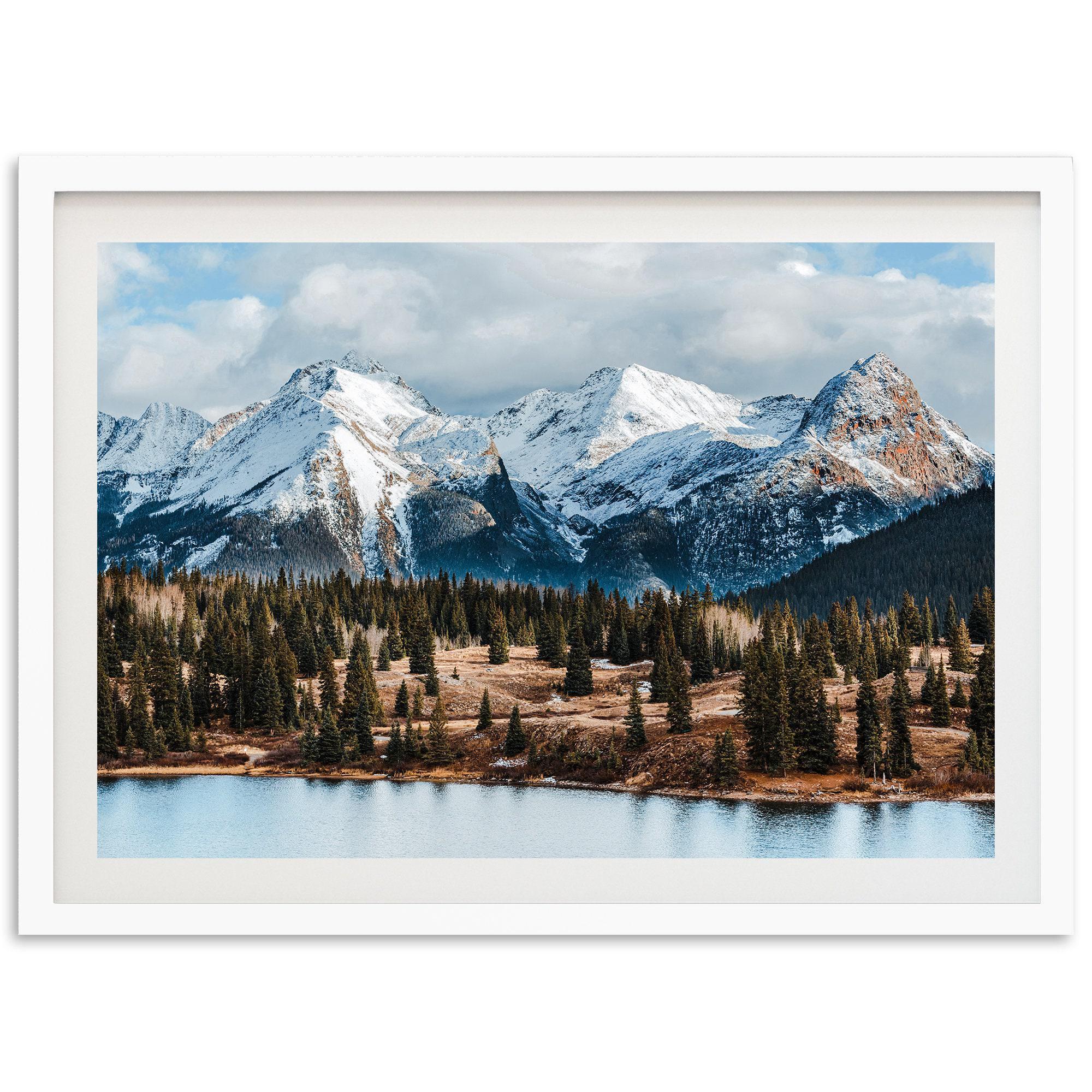 ペン画　30x40cm Framed Rocky Mountain Photography Print | Colorado Lake Landscape