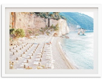 Framed Italy Coastal Beach Photography Print | Fine Art Wall Decor