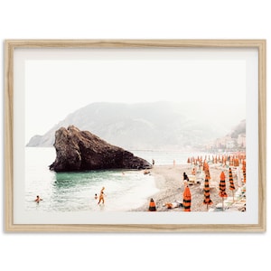 Fine Art Minimalist Beach Print - Cinque Terre Coastal Italy Europe Ocean Lifestyle Framed Fine Art Photography Home Wall Decor