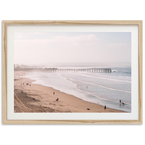 Framed San Diego Photography Print | Pacific Beach Wall Art, Crystal Pier
