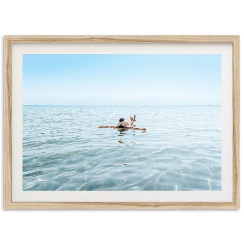Framed Coastal Photography Print | Minimalist Beach Wall Art, Dead Sea