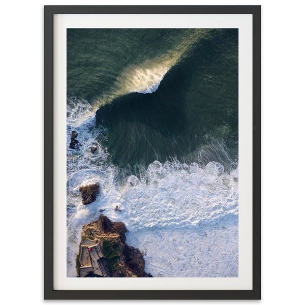 Fine Art Big Wave Ocean Print - Nazaré Surf Beach Framed Fine Art Photography Home Wall Decor