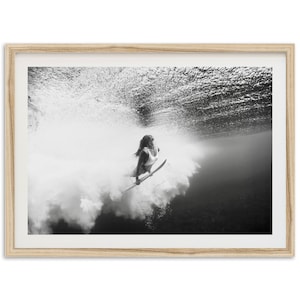 Fine Art Abstract Surf Print - Black and White Photography Ocean Lifestyle Minimalist Beach House Framed Fine Art Home Wall Decor