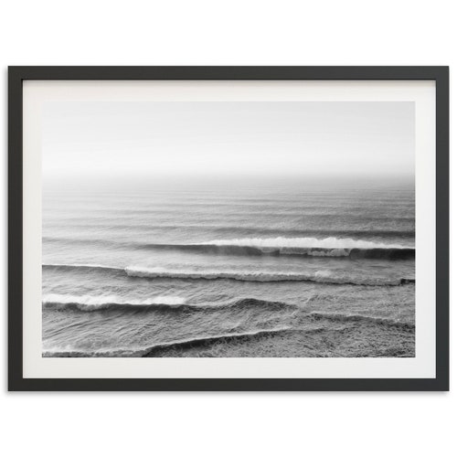 Sea Print Ocean Wall Art Black and White Calm Sea Etsy