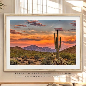 Fine Art Wüstendruck - Gerahmter Wüsten Poster, Arizona Fotografie Druck, Südwest Wohndekor, Saguaro National Park, Sedona Druck