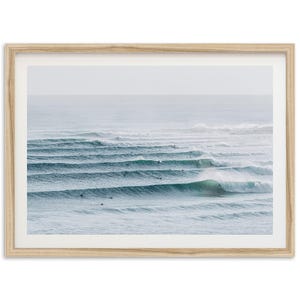Impresión fotográfica de surf enmarcada / Arte mural de olas oceánicas, decoración de playa, Costa Dorada