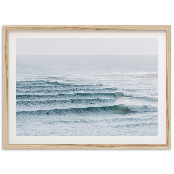 Framed Surf Photography Print | Ocean Wave Wall Art, Beach Decor, Gold Coast