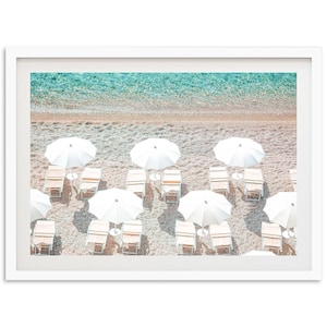 Fine Art Beach Print - Coastal Italy Photography, Amalfi Coast Umbrellas, Framed Coastal Wall Decor, Aerial Beach Print, Summer Wall Art
