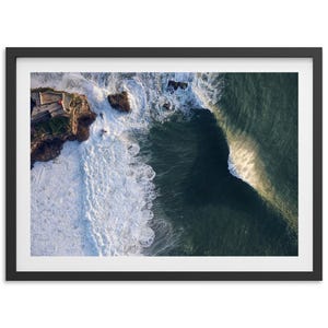 Framed Nazaré Big Wave Photography Print | Aerial Ocean Surf Wall Art