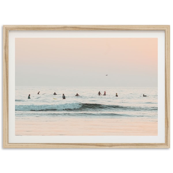 Stampa Fine Art Ocean Surf - Decorazione da parete vintage minimalista California Beach House incorniciata con fotografia d'arte