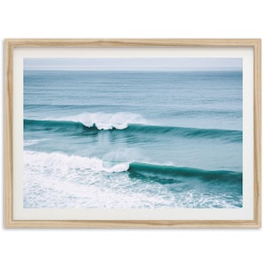 Framed Ocean Waves Print | Coastal Surf Photography, Beach Wall Art