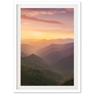 Fine Art Mountain Sunset Print - California Forest Nature Framed Fine Art Photography Home Wall Decor