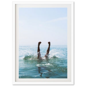 Fine Art Ocean Photography Print - Minimalist Lifestyle Portrait Beach House Dive Framed Fine Art Photography Home Wall Decor