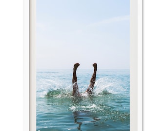 Fine Art Ocean Photography Print - Minimalist Lifestyle Portrait Beach House Dive Framed Fine Art Photography Home Wall Decor