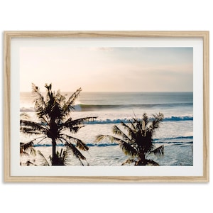 Fine Art Coastal Surf Print - Framed Surf Photography, Muted Beach Wall Art, Pink Coastal Chic Wall Decor, Bali, Indonesia