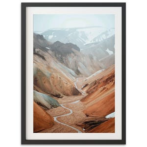 Framed Iceland Photography Print | Mountain Wall Art, Rustic Decor