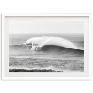 Fine Art Big Wave Surf Print - Black and White Photography Ocean Minimalist Beach House Framed Fine Art Photography Wall Decor
