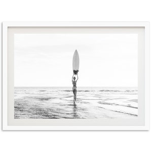 Fine Art Surf Photography Print - Black and White Ocean Lifestyle Beach House Framed Fine Art Photography Home Wall Decor