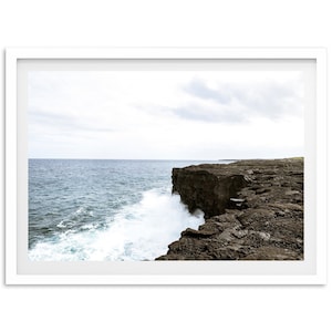 Fine Art Pacific Ocean Print Hawaii Volcanoes National Park Framed Fine Art Photography Beach Home Wall Decor image 1