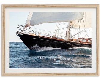Fine Art Photography Print - Ocean Sail Boat Yacht Coastal Wall Art Framed Beach Lifestyle Home Decor