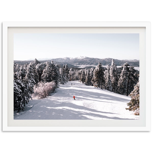 Fine Art Mountain Snowboard Druck - Winter Cabochon Ski Wald Schnee Gerahmte Fotografie Hauswand Dekor