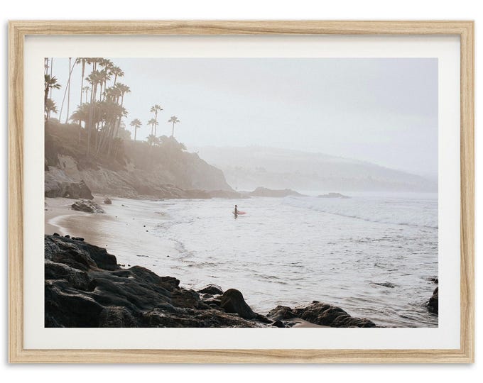 Framed Coastal Surf Print | Photography Wall Art, Laguna Beach Decor