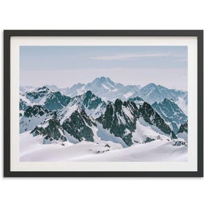 Fine Art Mountain Alps Print - Swiss Ski Landscape Framed Fine Art Photography Home Wall Decor
