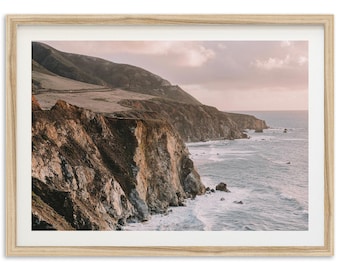 Framed Big Sur Ocean Photography Print | California Coastal Landscape Wall Art