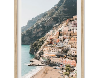 Fine Art Amalfi Coast Print - Positano Italy Ocean Beach Framed Print Photography Portrait Home Wall Decor