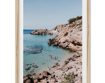 Framed Ibiza Beach Photography Print | Coastal Wall Art