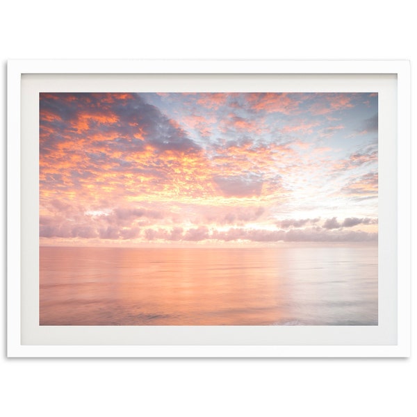 Fine Art Pastel Ocean Print - Sunset Beach House Landscape Framed Fine Art Photography Home Wall Decor