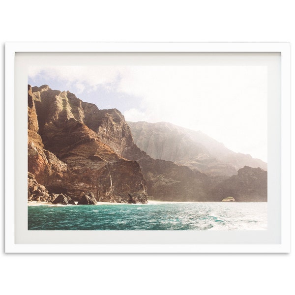 Fine Art Hawaii Ocean Cliffs Print - Na Pali Coast Beach House Framed Fine Art Photography Wall Home Decor