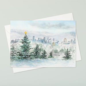 Lot de 10 cartes de voeux 5 x 7 - Scène d'hiver du parc Queen Elizabeth - Cartes de vœux vierges avec enveloppes