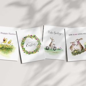 Lot de 4 cartes de Pâques