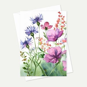 Lot de 10 cartes de voeux fleuries – 5 x 7 – Cartes florales vierges avec enveloppes pour toutes les occasions