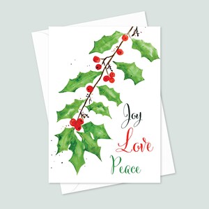 Lot de 10 cartes de voeux Holly 5 x 7 – Cartes festives avec enveloppes